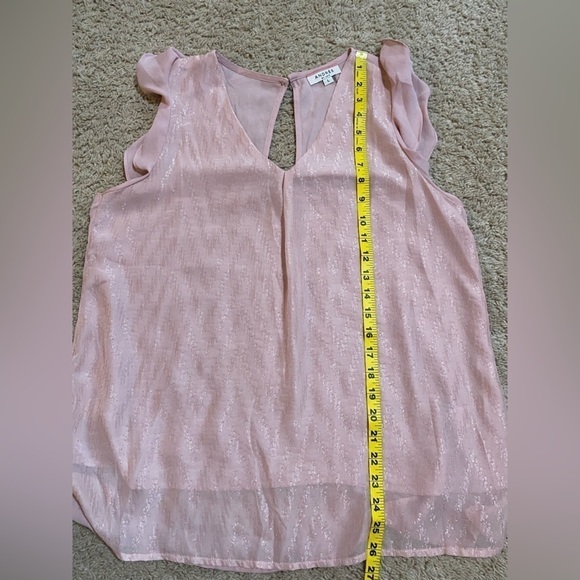 Andree by Unit Capped Sleeve Pink Tank Blouse - Picture 6 of 7